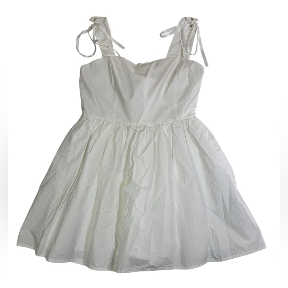 Forever‎ 21 White Tie Shoulder Mini Dress Size M